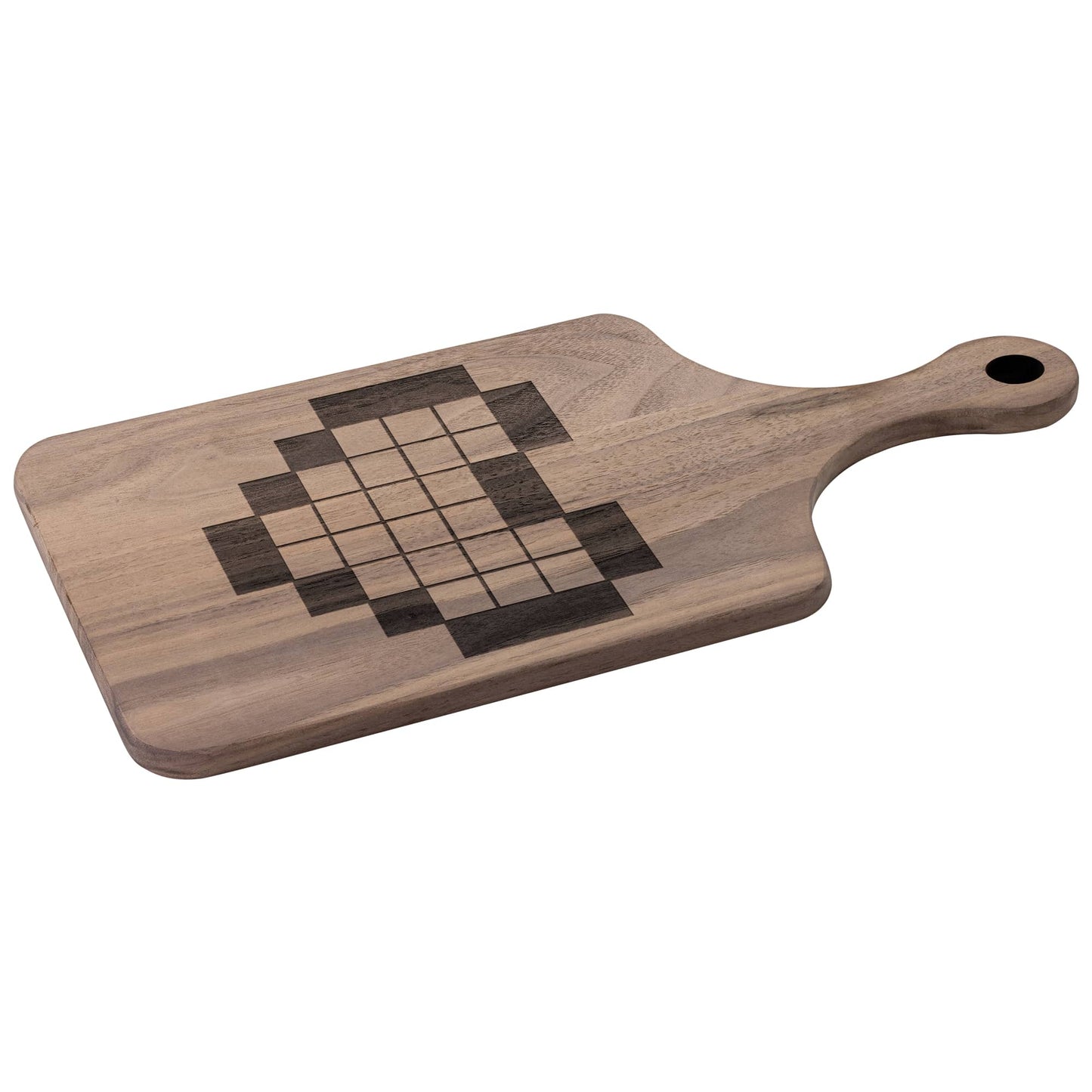 Retro Legend of Zelda 8-Bit Pixel Heart Hardwood Cutting Board with Handle