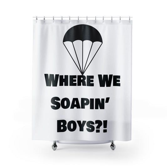 Battle Royale Gamer Shower Curtain – 'Where We Soapin' Boys?' Exclusive Design