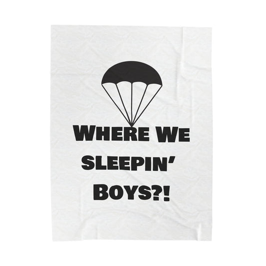 Battle Royale Gamer Velveteen Plush Blanket – 'Where We Sleepin' Boys?!'