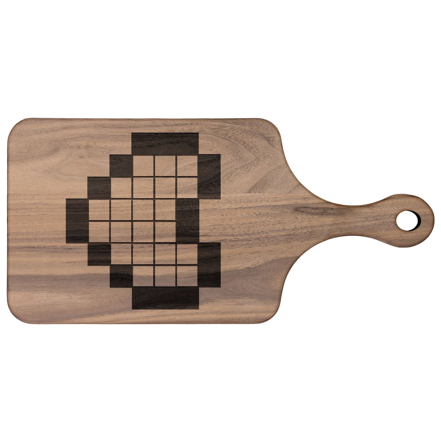 Retro Legend of Zelda 8-Bit Pixel Heart Hardwood Cutting Board with Handle