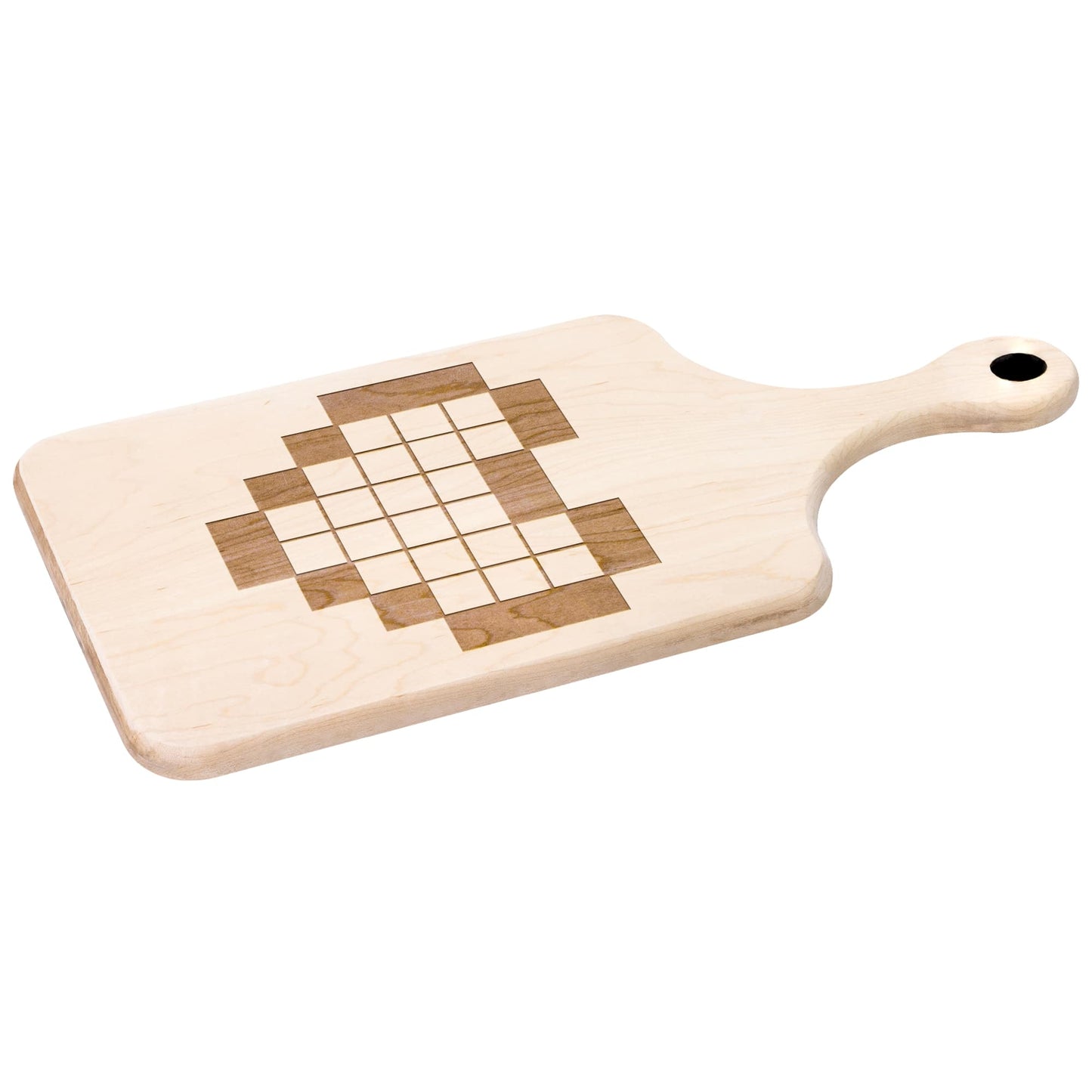Retro Legend of Zelda 8-Bit Pixel Heart Hardwood Cutting Board with Handle