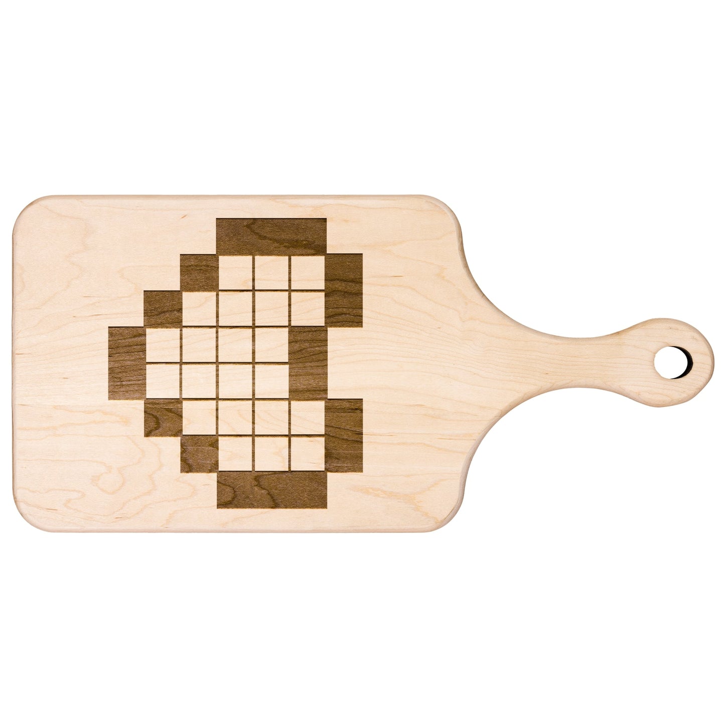 Retro Legend of Zelda 8-Bit Pixel Heart Hardwood Cutting Board with Handle