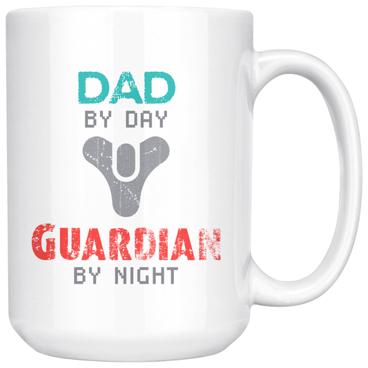 Dad by Day Guardian by Night Destiny 1 and 2 Fan Coffee Mug for Video Gamers - Caliber Shop