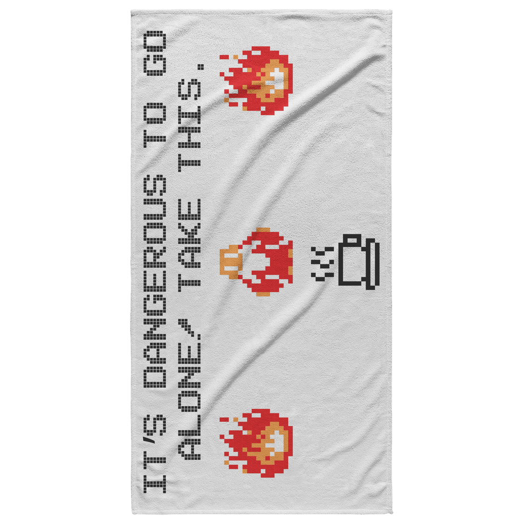 Legend of Zelda 8-Bit Dangerous to Go Alone Beach Towel for Nintendo RPG Gamers