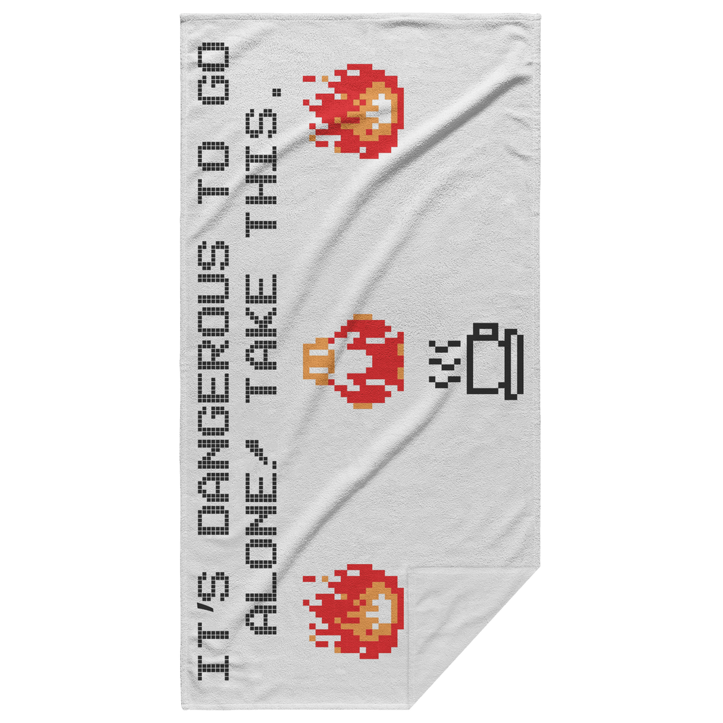 Legend of Zelda 8-Bit Dangerous to Go Alone Beach Towel for Nintendo RPG Gamers