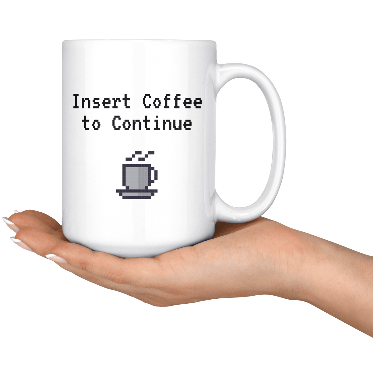 Insert Coffee to Continue Pixel Gamer Mug