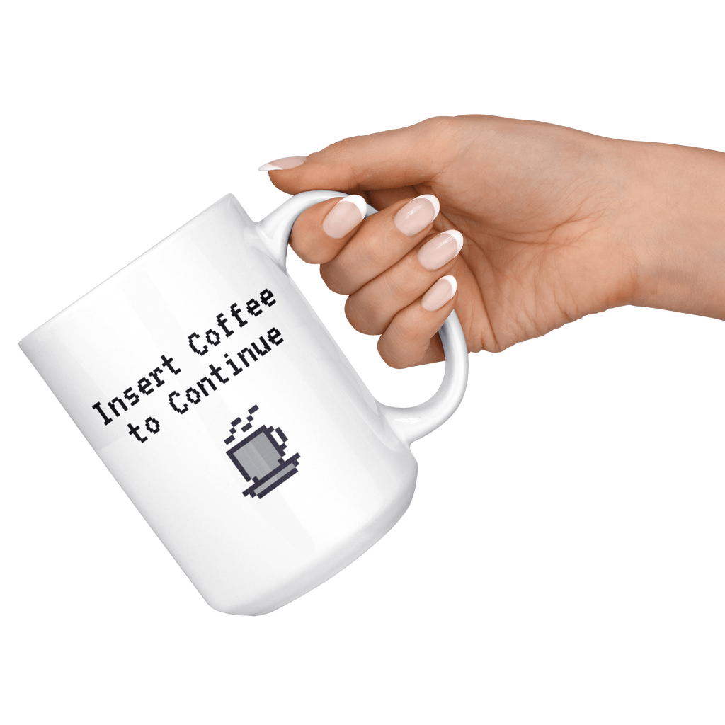Insert Coffee to Continue Pixel Gamer Mug