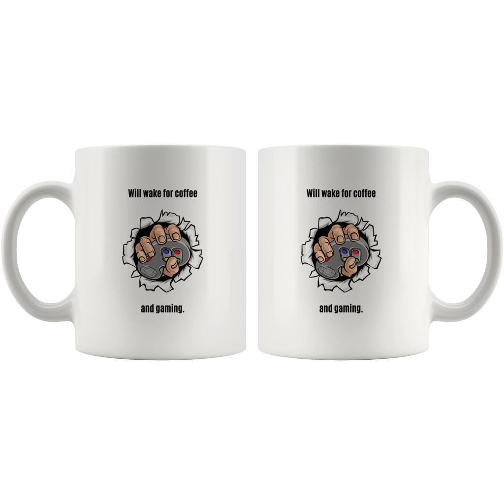 Will Wake for Coffee and Gaming Ceramic Mug