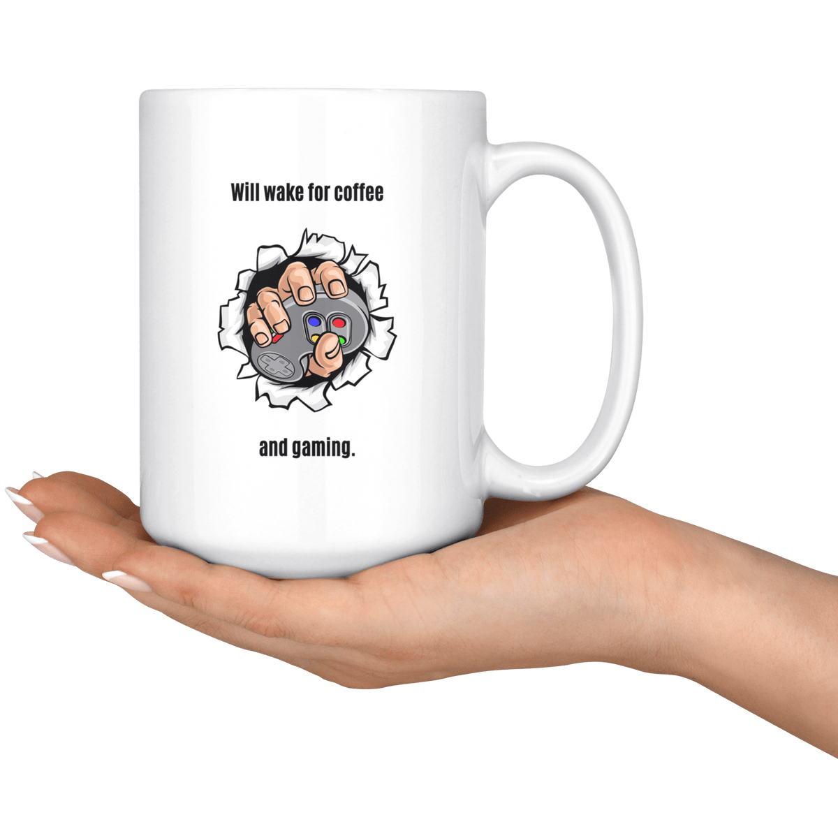 Will Wake for Coffee and Gaming Ceramic Mug