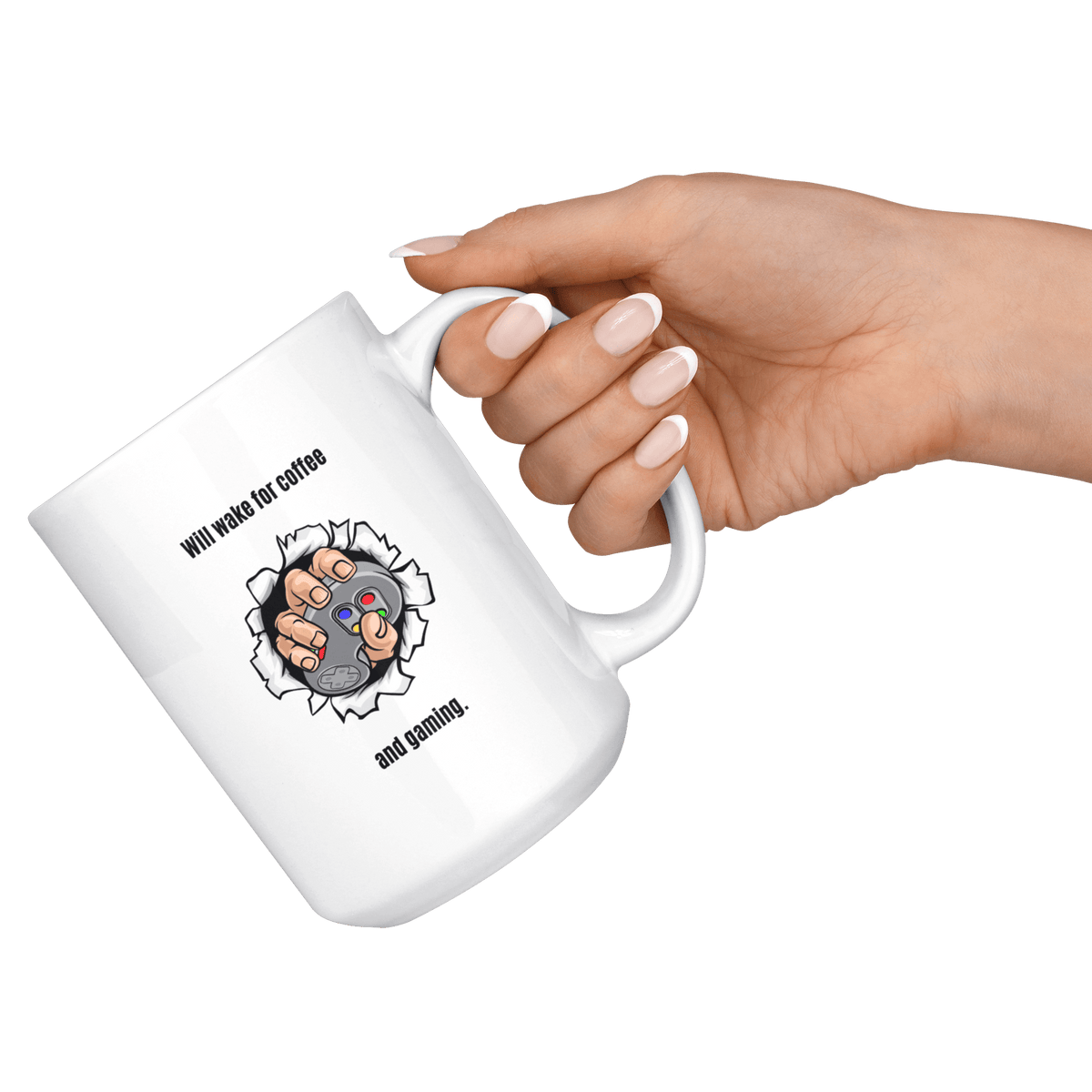 Will Wake for Coffee and Gaming Ceramic Mug