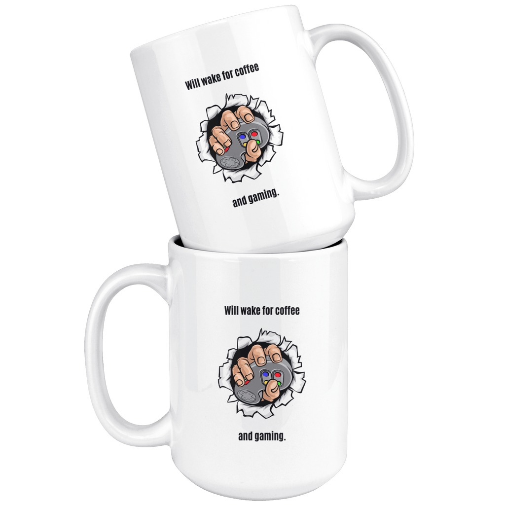 Will Wake for Coffee and Gaming Ceramic Mug