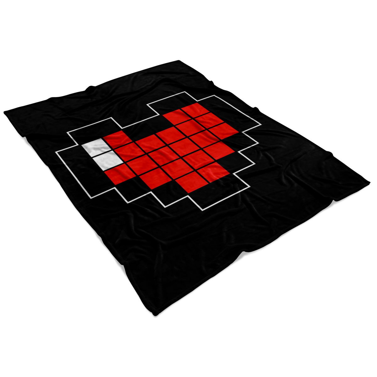 Legend of Zelda 8-Bit Heart Fleece Gaming Blanket