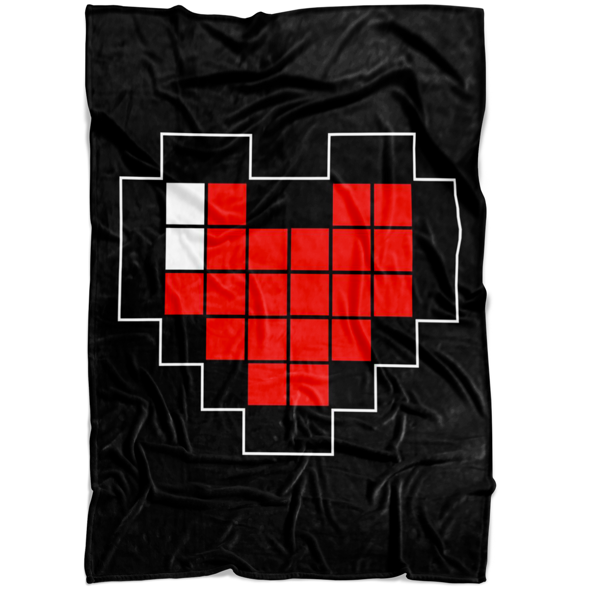 Legend of Zelda 8-Bit Heart Fleece Gaming Blanket
